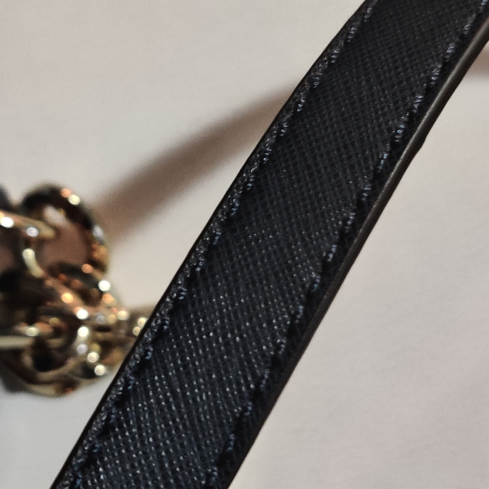 Michael Kors Bag Replacement Strap 44" Navy Blue Leather Gold Chain Hardware - Picture 2 of 3